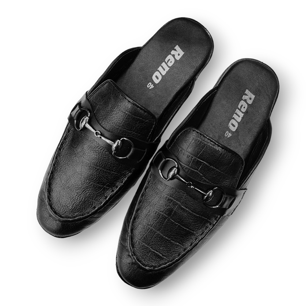 Reno Leather Half Shoes For Men - RH4022 - Black
