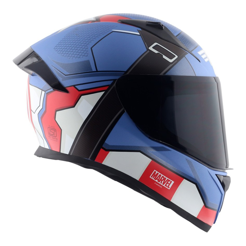 Vega Bolt Captain America Full Face Bike Helmet - Multicolor