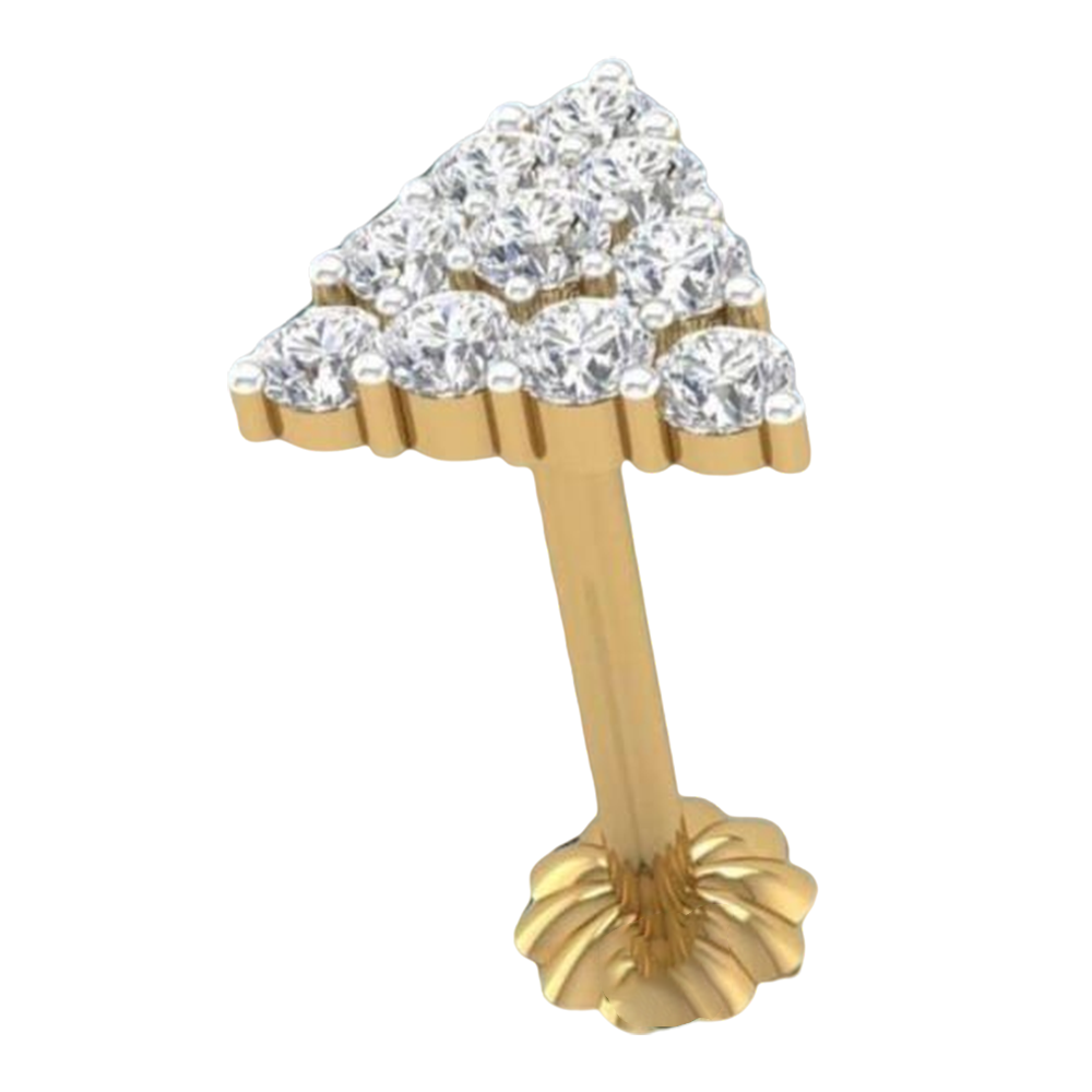 Gold With Diamond Nose Pin - DP-03 - .06 CT