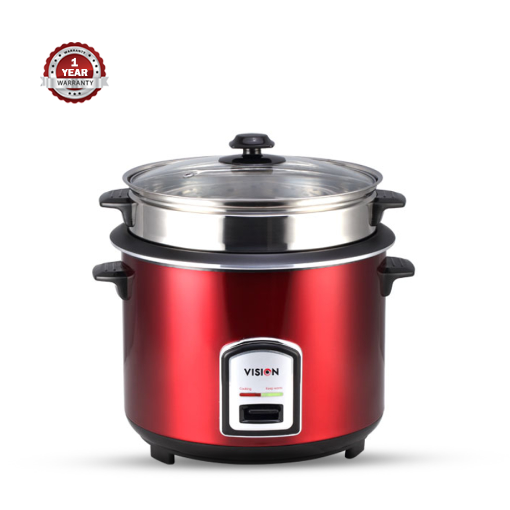 Vision REL-50-05 SS Rice Cooker - 3 Ltr - 1100W - Red - 873112