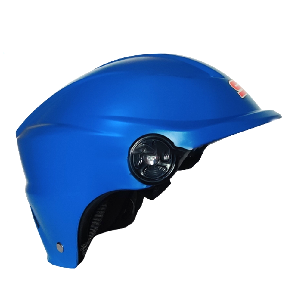 SFM Half Face Cap Helmets Without Glass - Blue - APBD1029