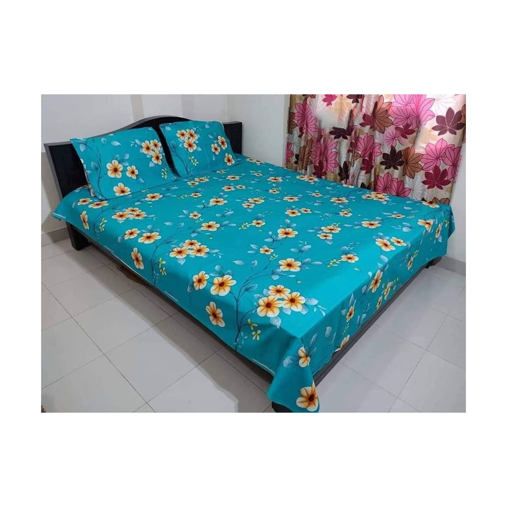 King Size Cotton Twill Bedsheet - BT-135 - Multicolor