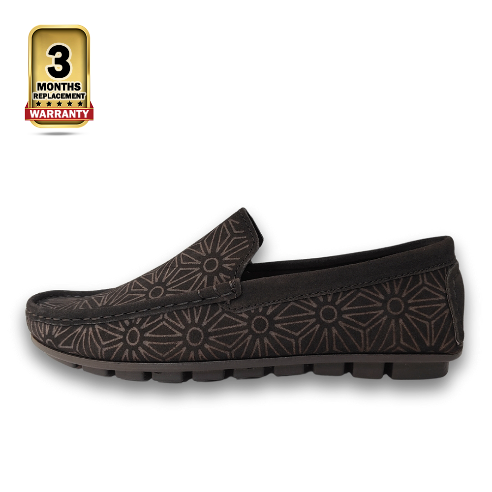 Reno Leather Loafer Shoes for Men - Black  - RL3070
