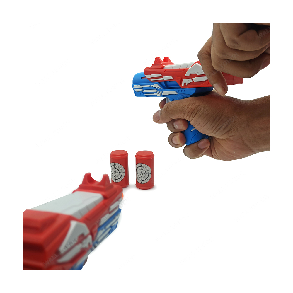 Fires Foam Shooter Plastic Soft Bullet Blaster Space Toy Double Nub Gun - 186119204