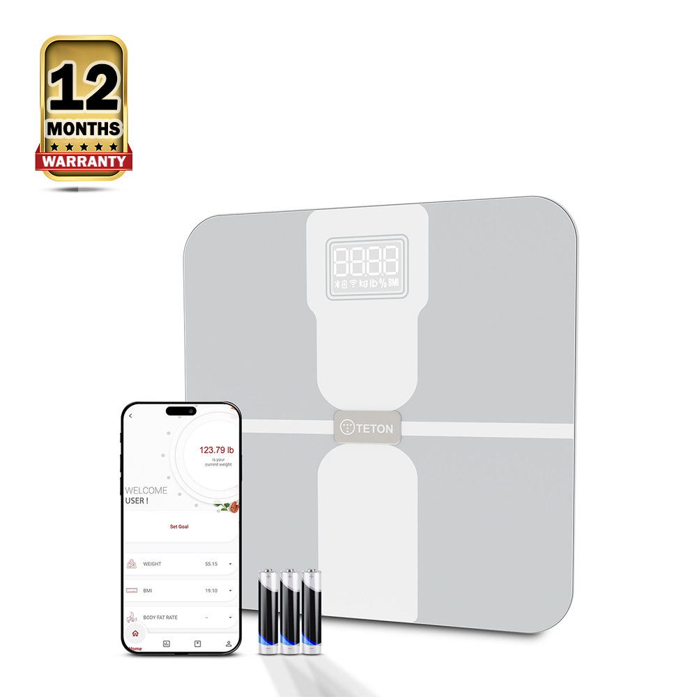 Teton Digital Wi-Fi And Bluetooth Smart Scale - Grey