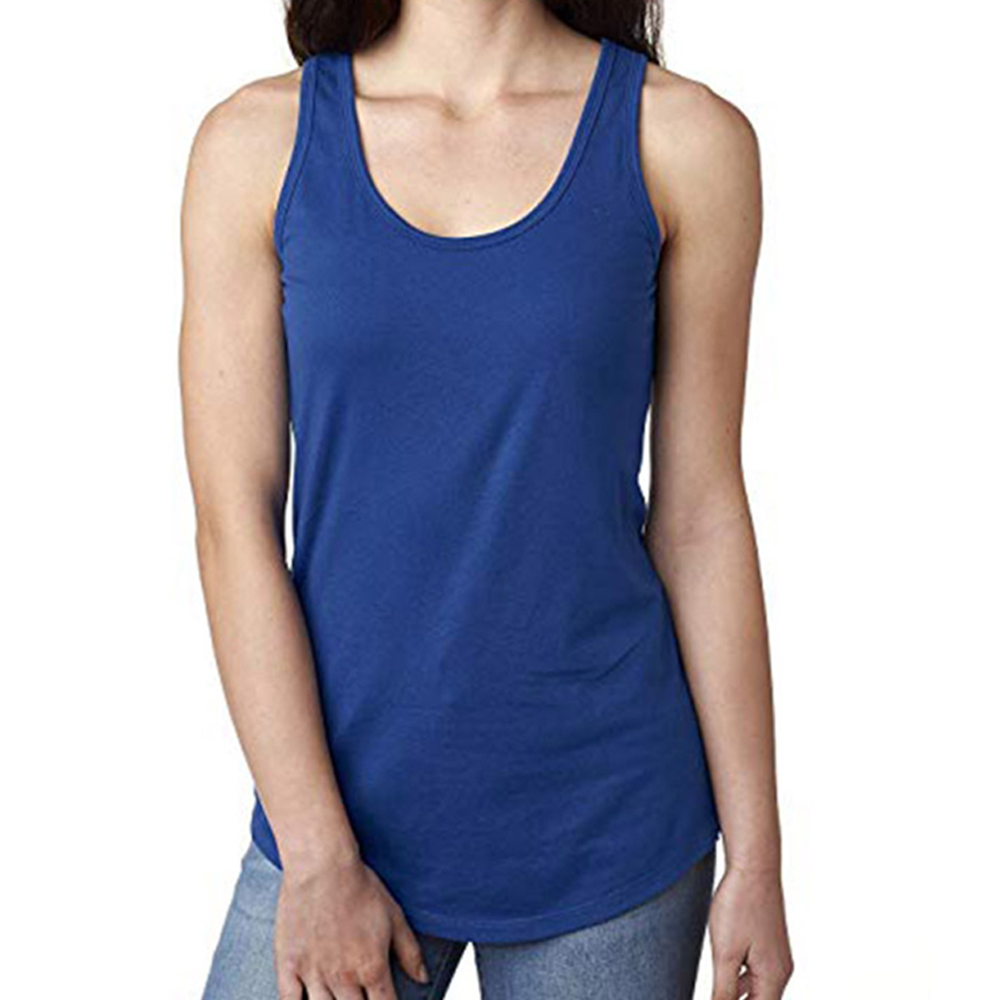 Cotton Sleeveless Tank Tops for Women - Blue - u3012