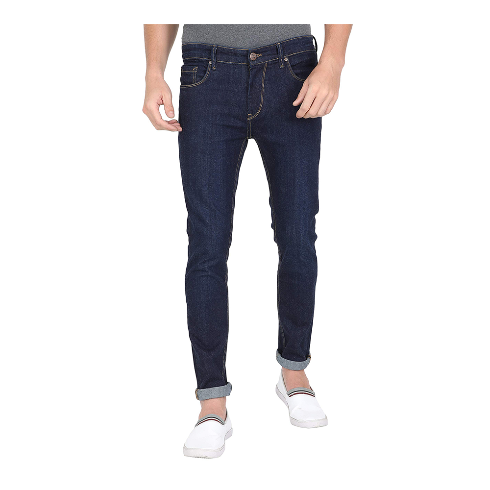 Cotton Semi Stretch Denim Jeans Pant For Men - Deep Blue - NZ-13065