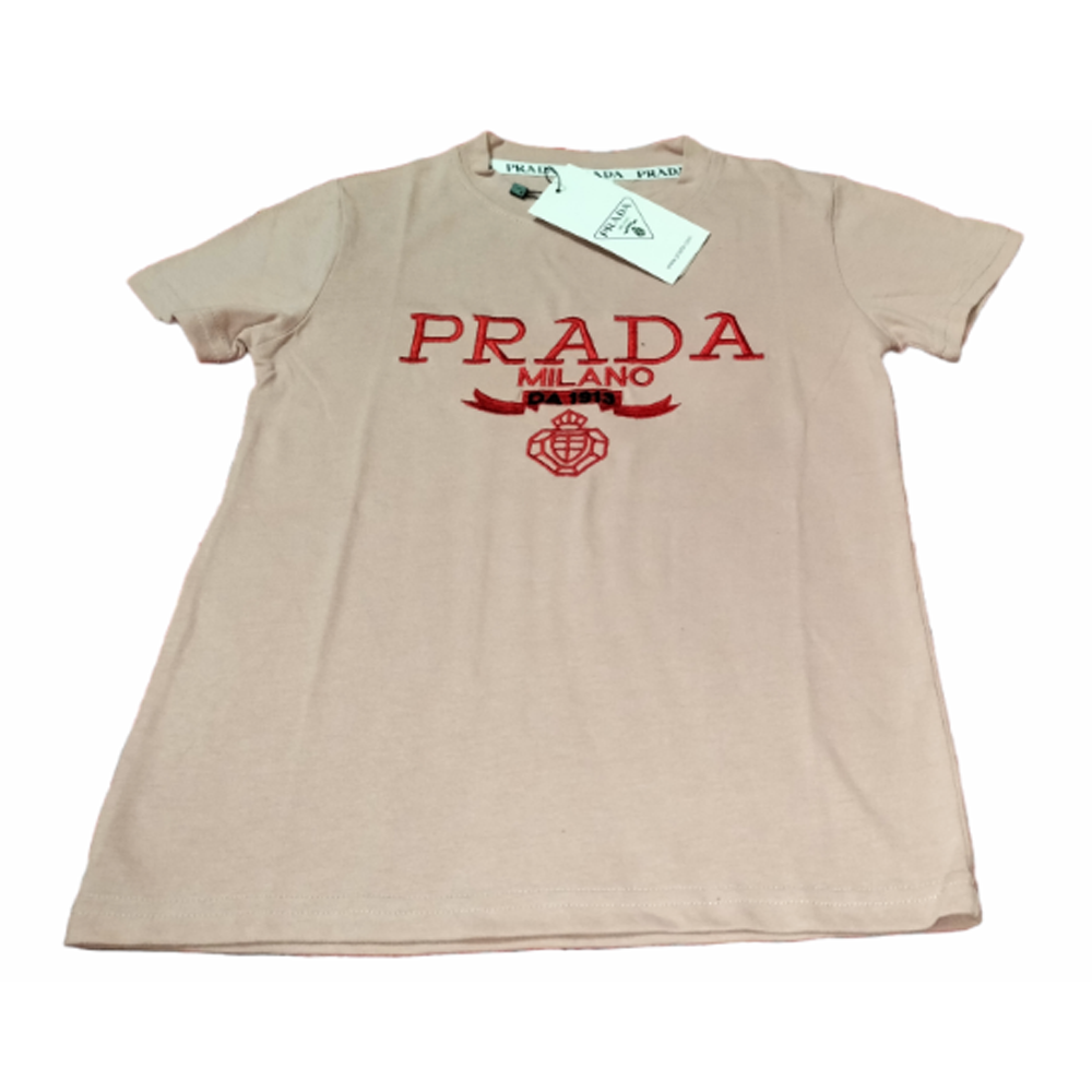 Cotton Prada Milano T-Shirt For Kids - 6-7 Years - Gray