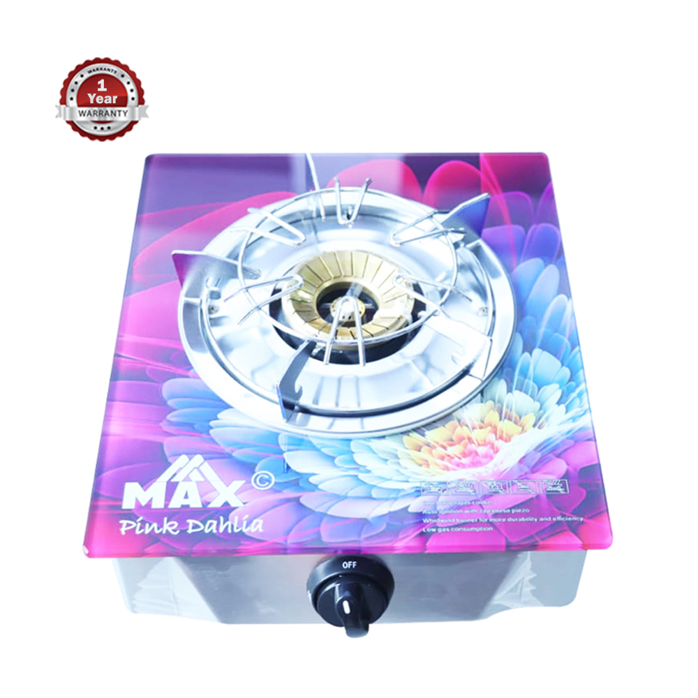 MAX MX-304 Pink Dahlia Single Burner Gas Stove