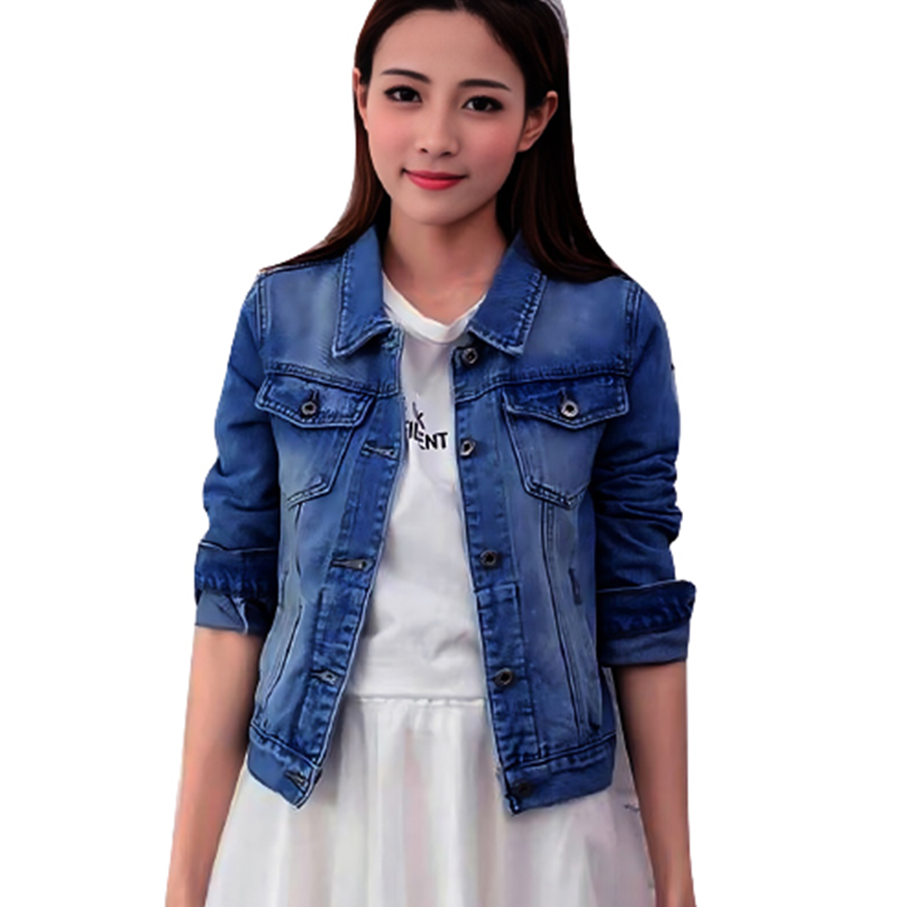 Girl in hot sale jeans jacket