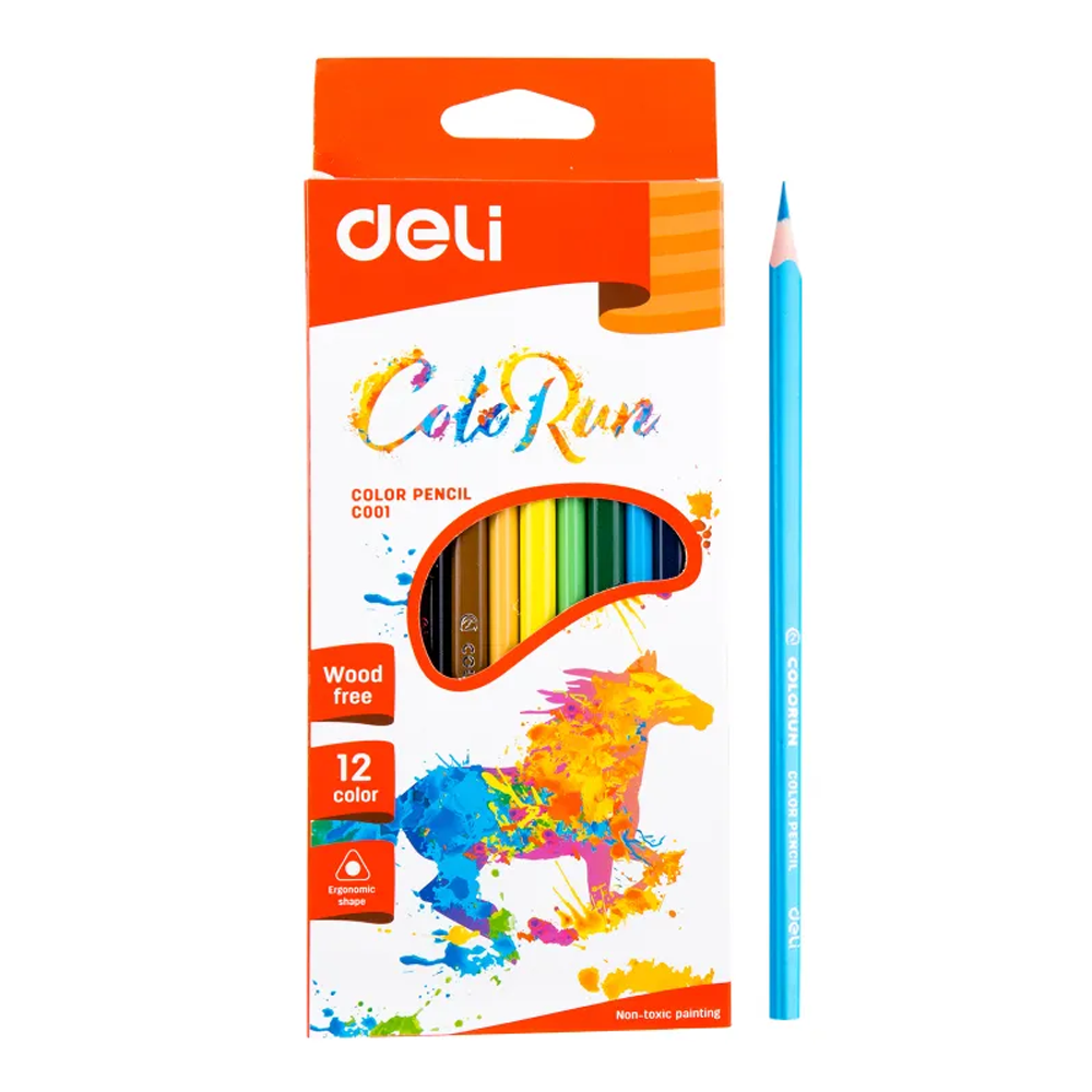 Deli EC00100 Color Pencil - 12 Colors