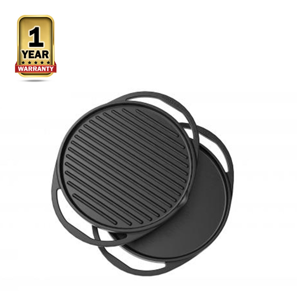 Walton WCW 2 In 1 Cast Tawa N Grill Pan - 28 Cm - Black