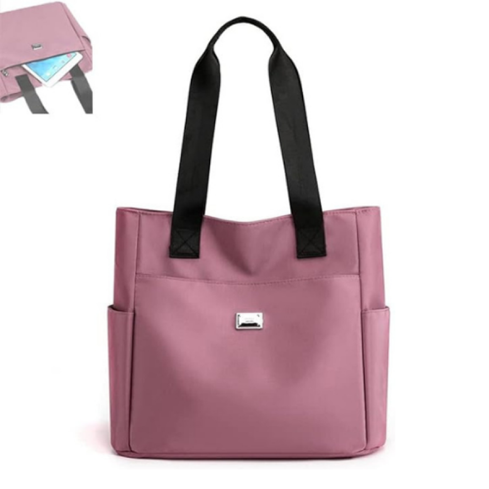 Nylon Shoulder Bag - Pink - 698