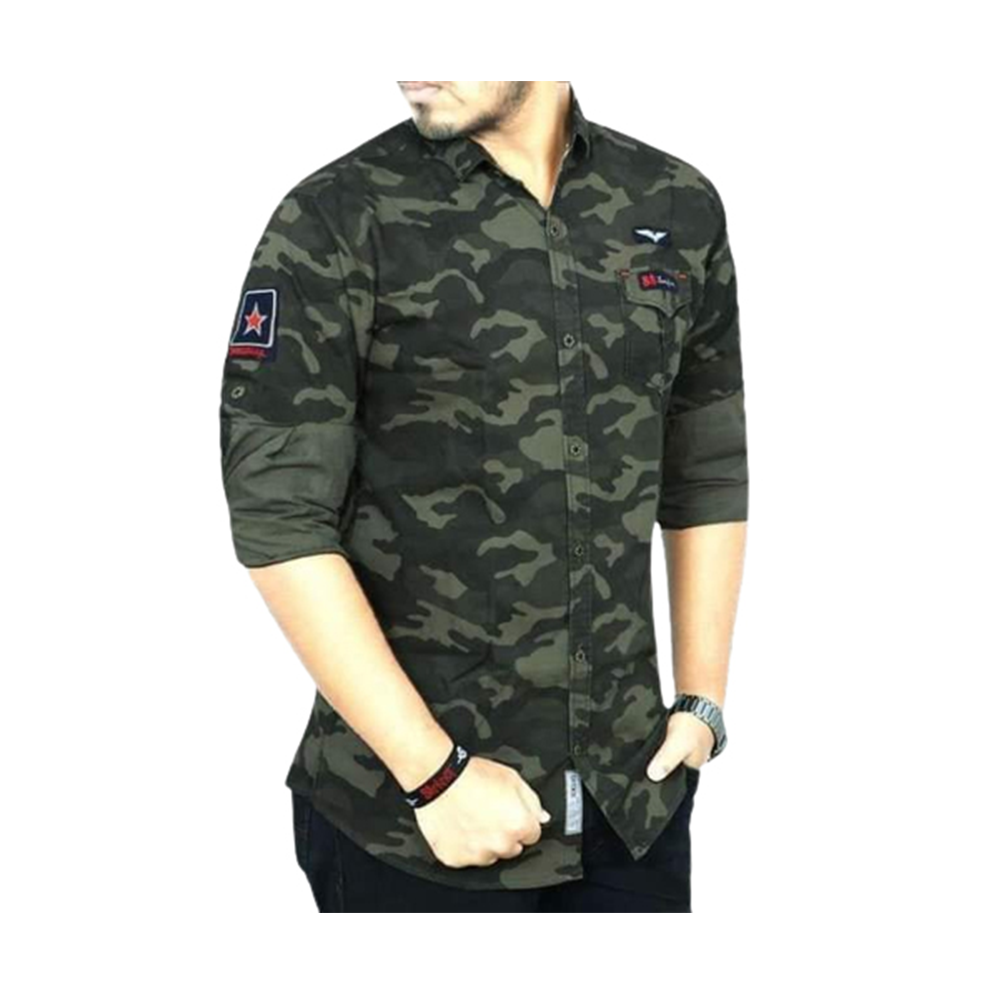 Oxford Cotton Full Sleeve Shirt For Men - MS-07 - Camo