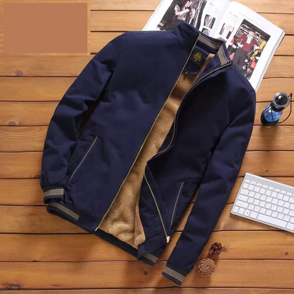 Premium Double Part Jacket For Men - Navy Blue 