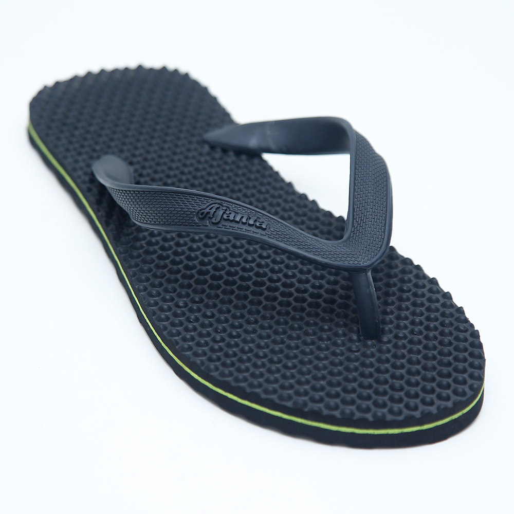 Ajanta Colors Rubber Hawai Sandal For Men - Black