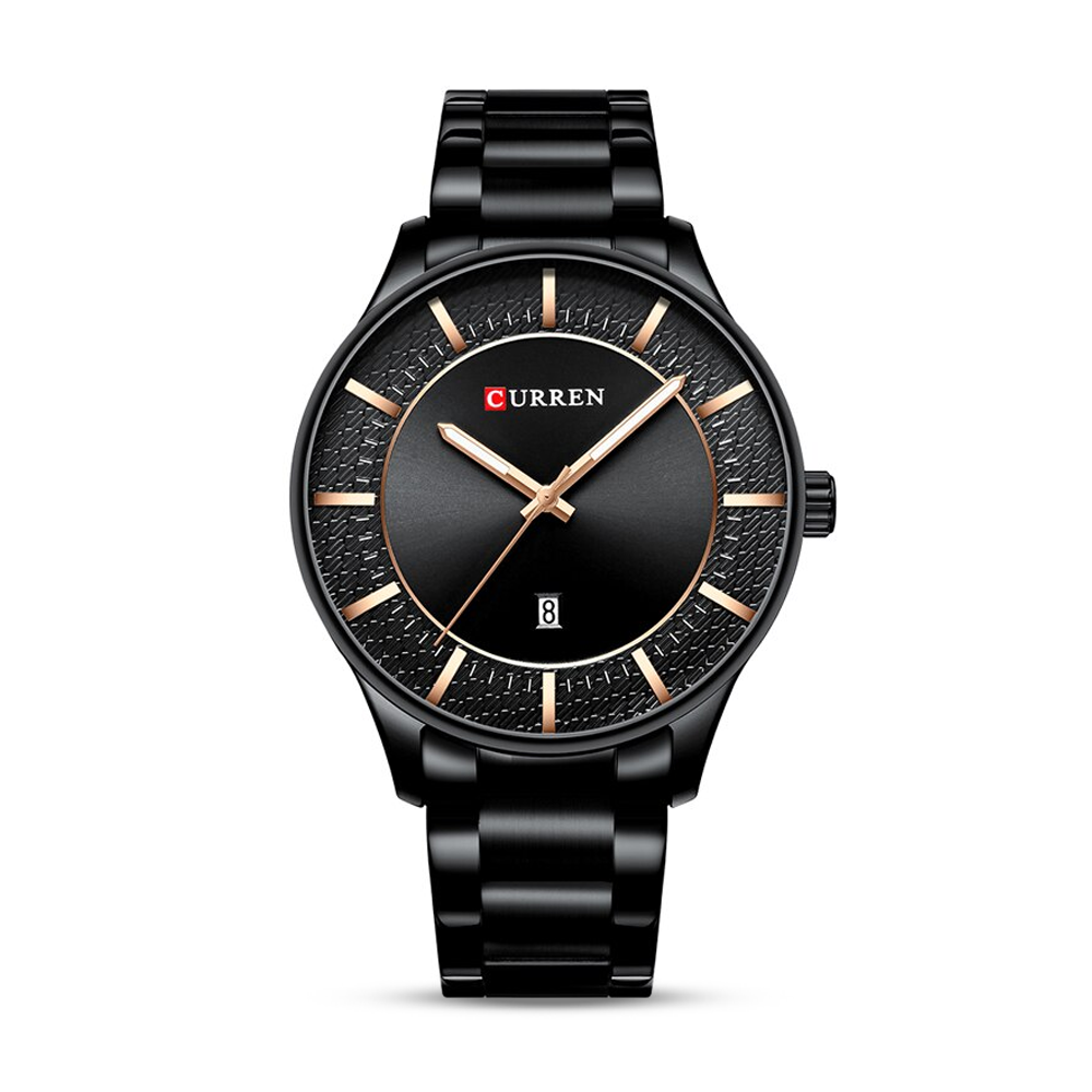 Curren black hot sale analog watch