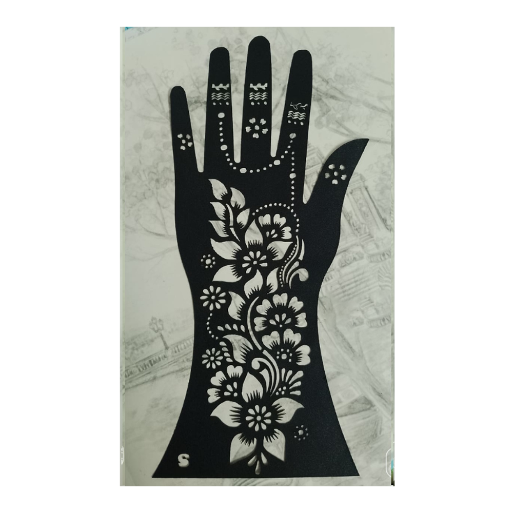 Mehedi Henna Hand Stencil Sticker For Women