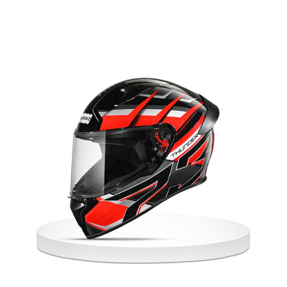 Studds Thunder D6 Full Face Bike Helmet Red and Black