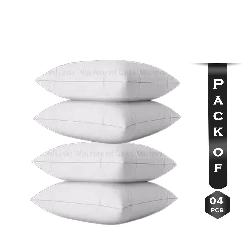 Pack Of 4Pcs Basundhara Ultra Soft Head Pillow - 18'' X26'' - White