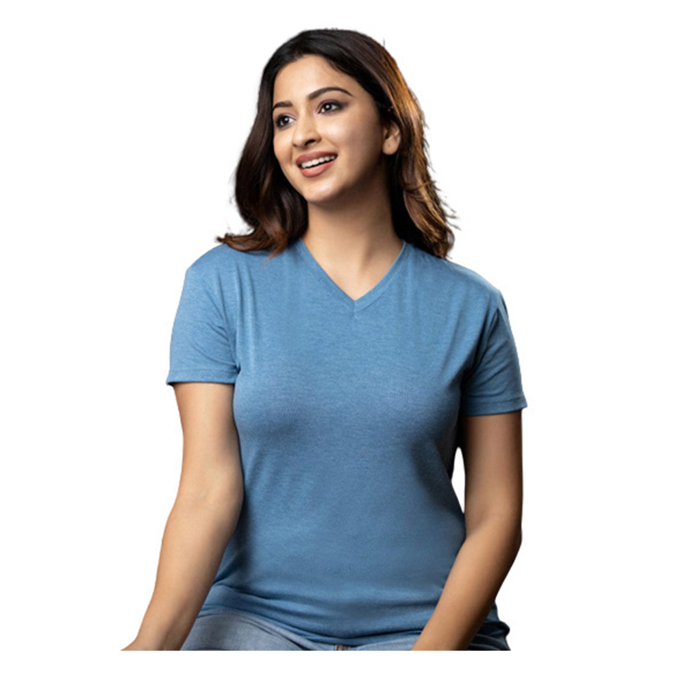 Cotton T-Shirt For Women - Blue - LG-43