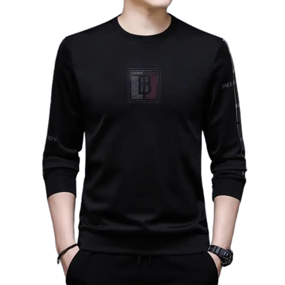 PP Jersey Winter Long Sleeve T-shirt For Men - Black - FT-08