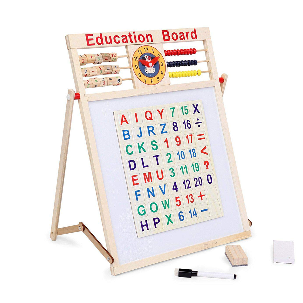 Double Sided Educational Multipurpose Magnetic and Wooden Writing Board