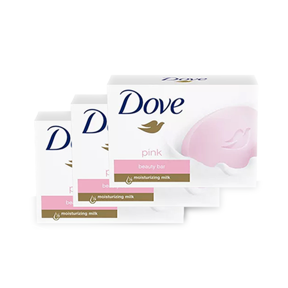 Pack of 3 Pcs Dove Beauty Bar Soap - Pink - 90g