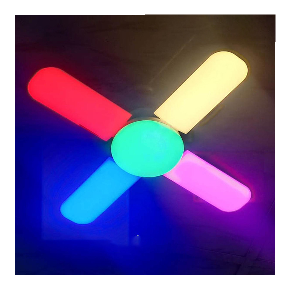 Heavy Duty Foldable Led Fan 4 Blade Light - 5 Color Light