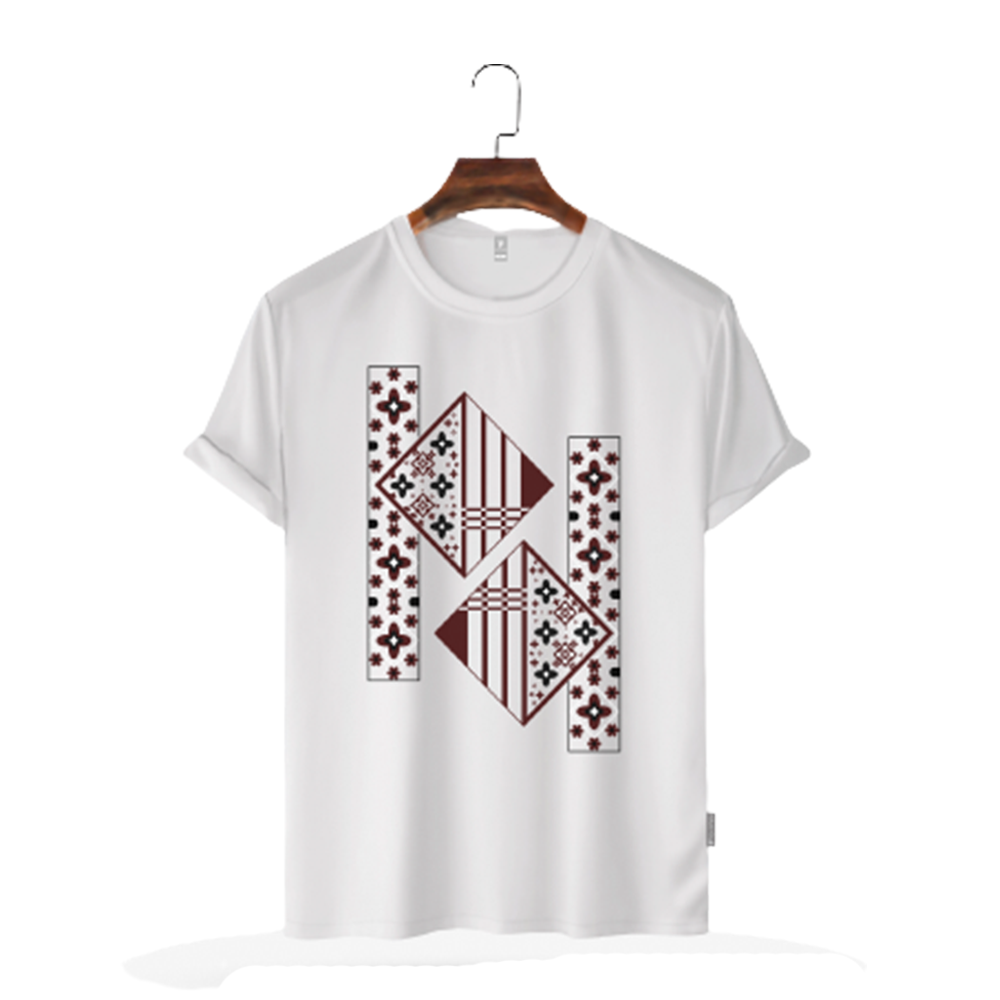 Cotton Half Sleeve T-Shirt For Men - White - TS-01