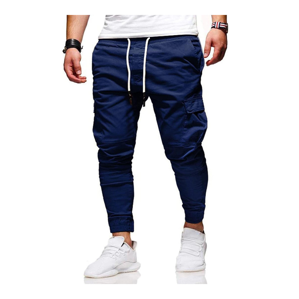 Cotton Joggers for Men - Navy Blue