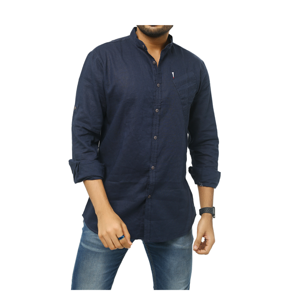 Bang Cotton  Full Sleeve Casual Shirt For Men - Navy Blue