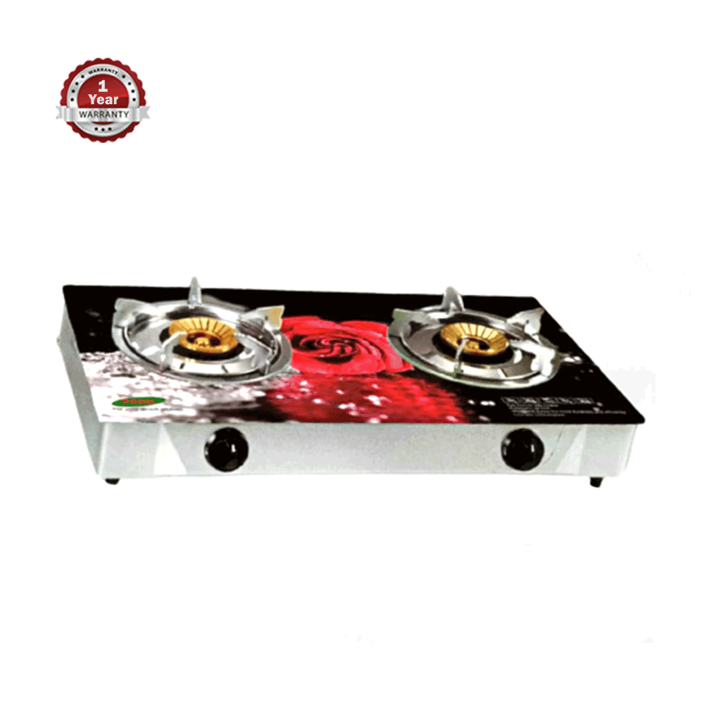 Park Deluxe Park-09 Honeycomb 95Mm 95Mm 2D Tempered Glass Double Gas Stove