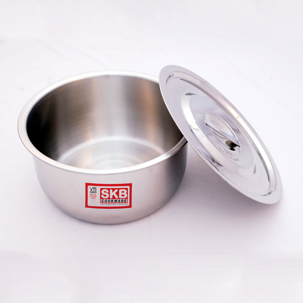 SKB BD Stainless Steel Pan With SS Lid - 16cm - Silver - Pot 1001