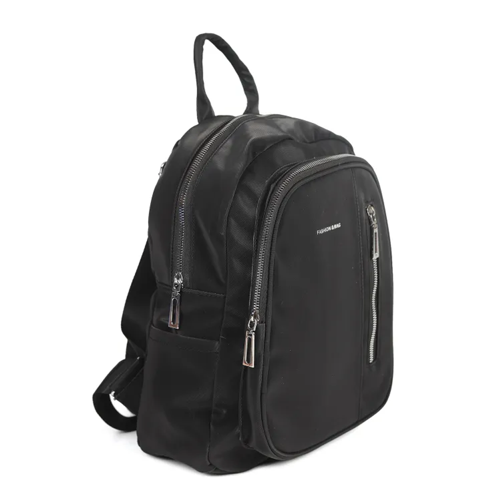 Premium Clothing Glossy Backpack For Women - Black