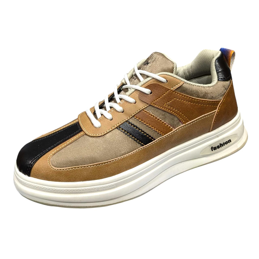 Kites PU Leather Sneaker Shoes For Men - Coffee - 3