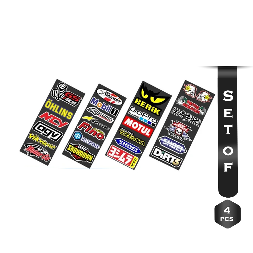 Set of 4 Pcs Styling Vinyl Decal Motorcycle Stickers Reflective Strip