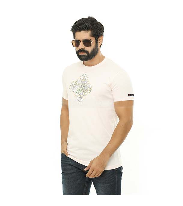 Cotton Short Sleeve T-Shirt for Men - White 