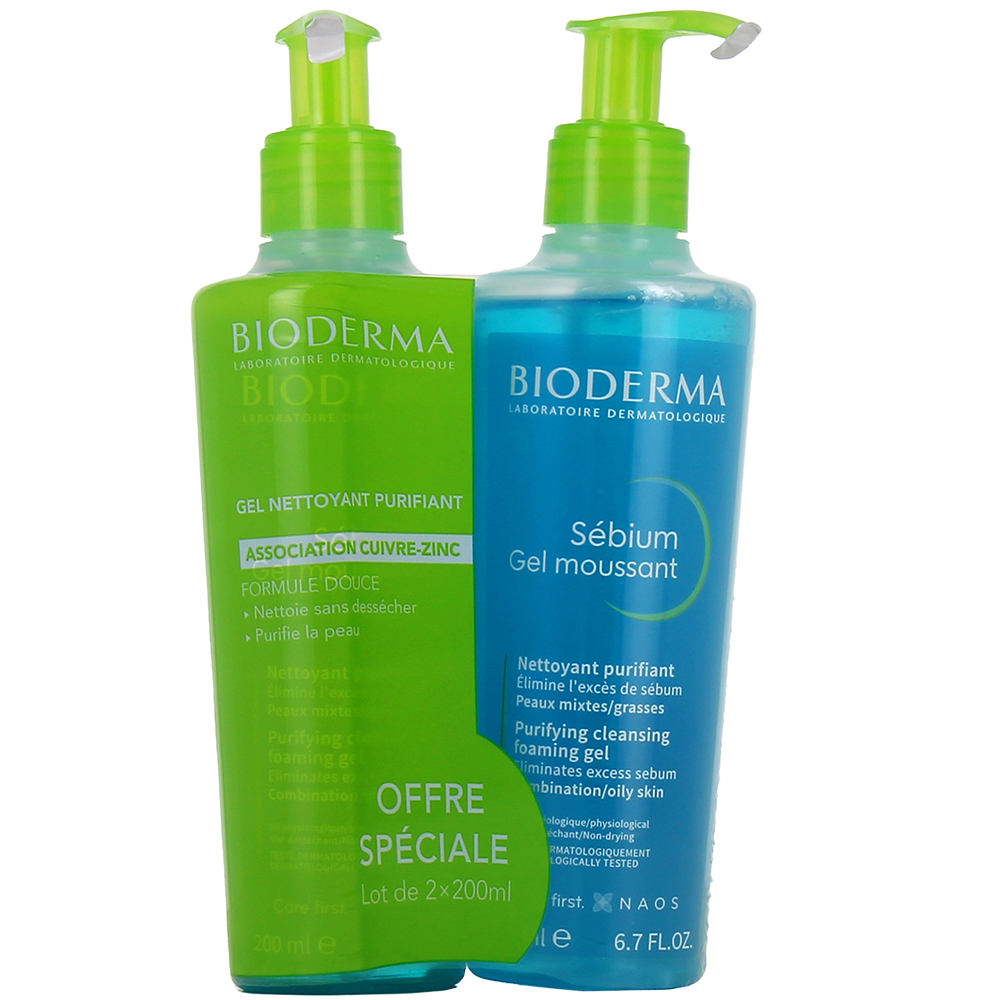 Bioderma Sebium Gel Moussant Pack - 2X100ml - CN -100