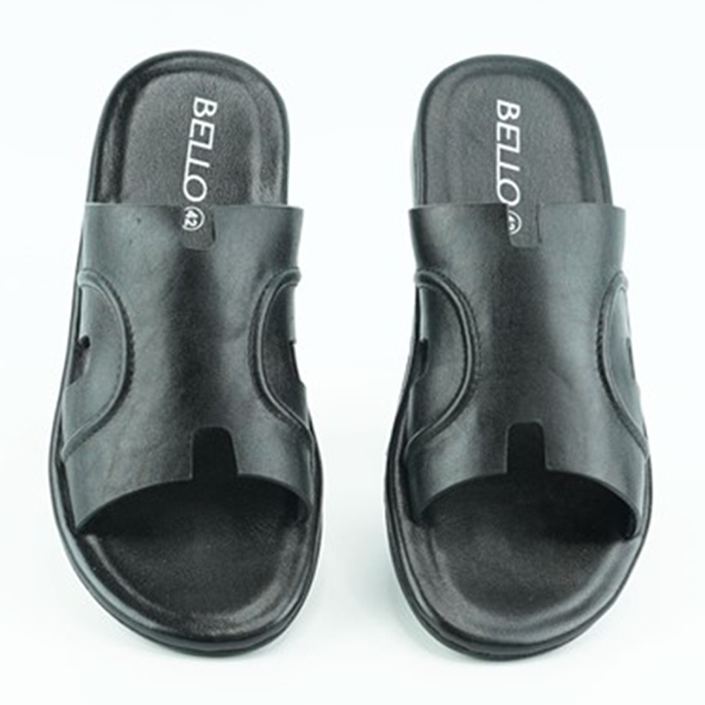 Leather Sandals For Men -	Black - 301-001