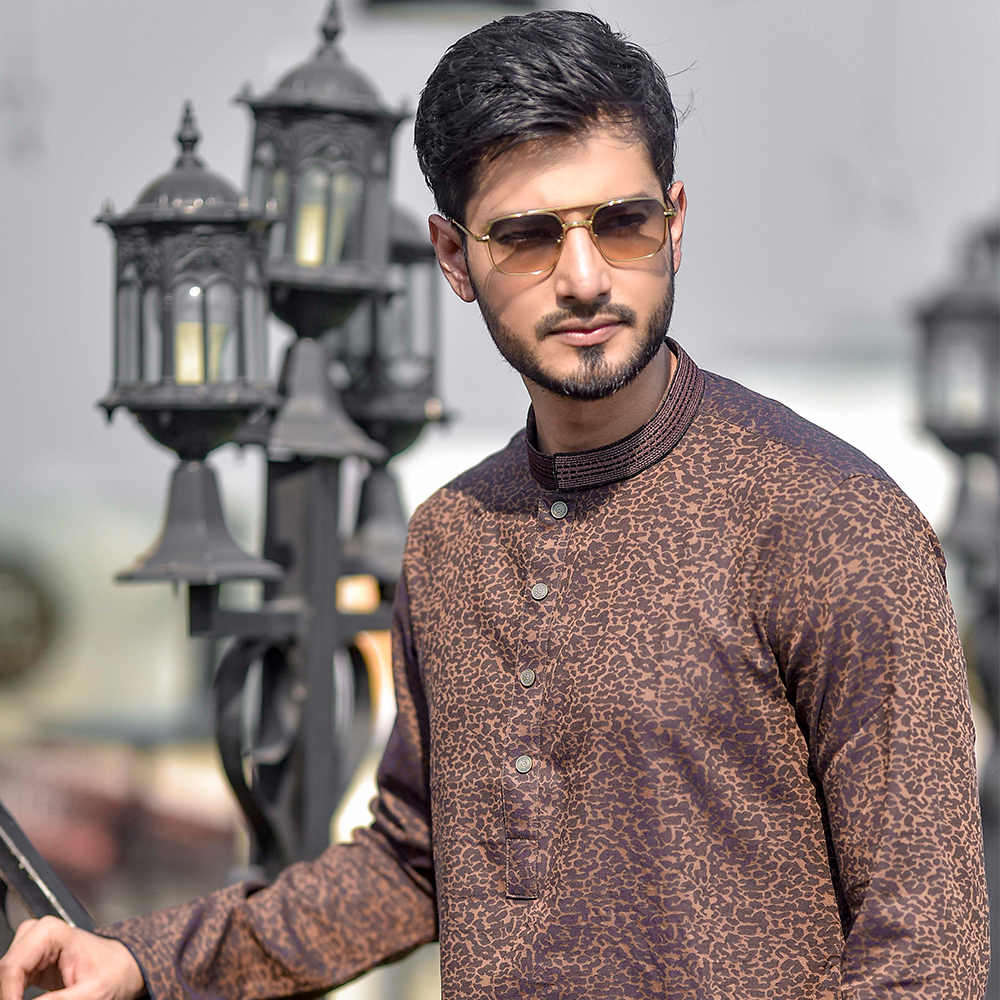 Sawgat Luxury Indian Jacquard Cotton Unique Panjabi for Men - Multicolor - SP-19