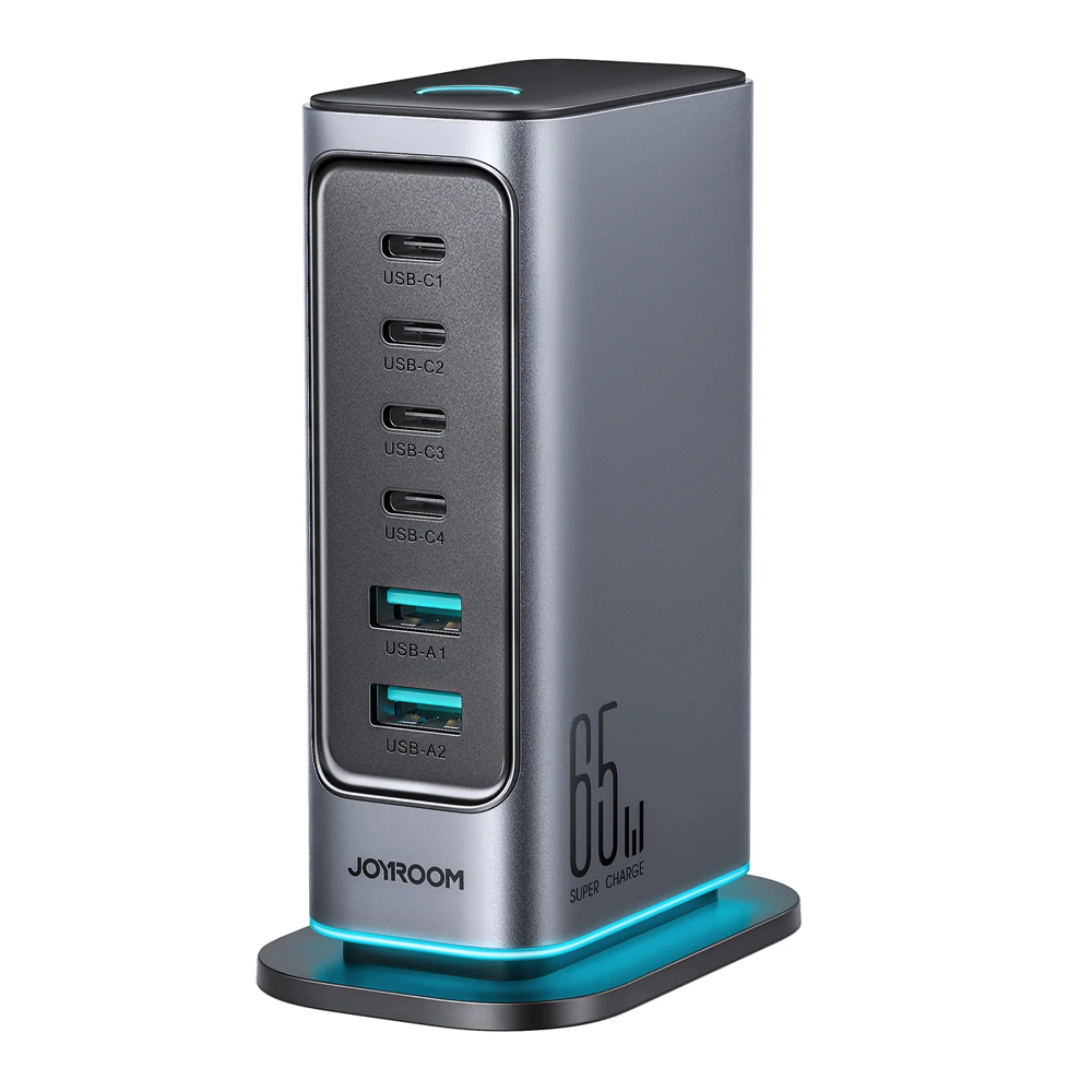 Joyroom JR-TCM02 Multi-port Charger - 65W - Dark Gray