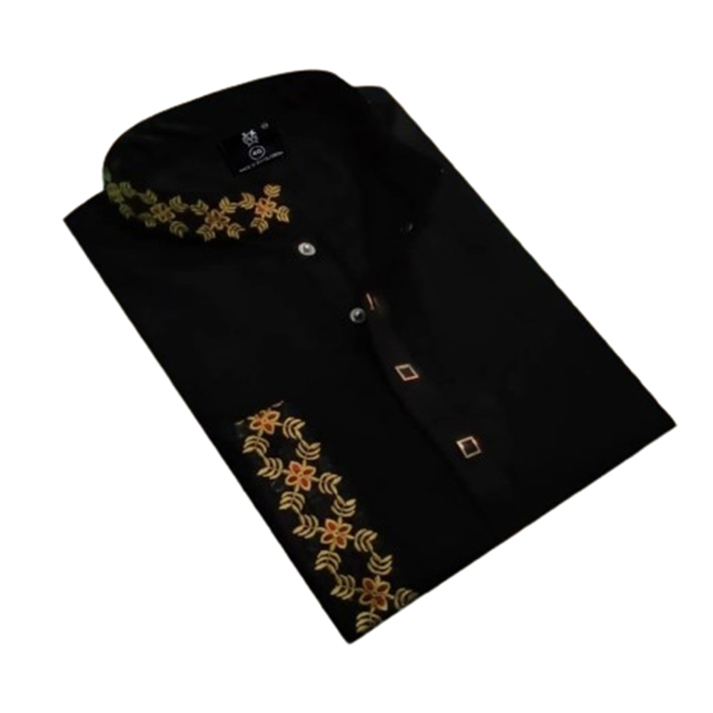 Indian Cotton Semi Long Embroidery Panjabi For Men - P-N19