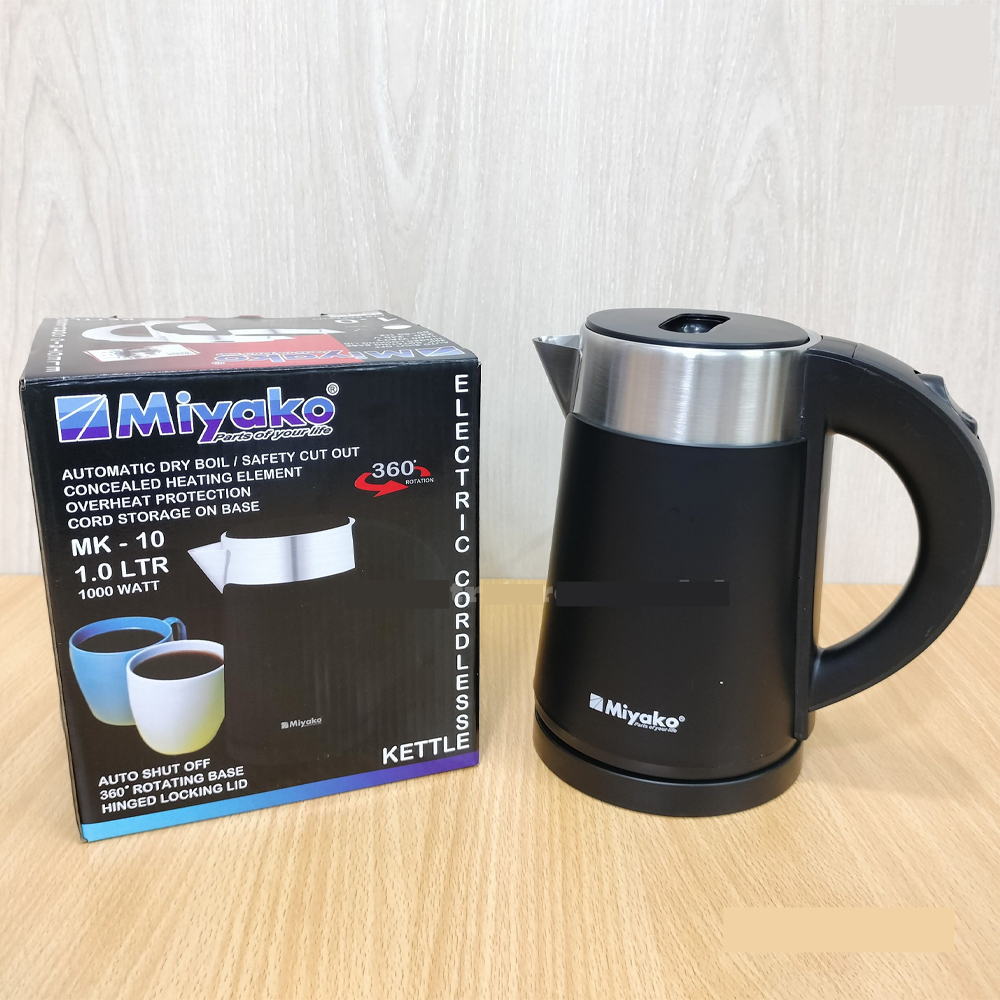 Miyako MK-10 Automatic Electric Kettle - 1 Liter - Black