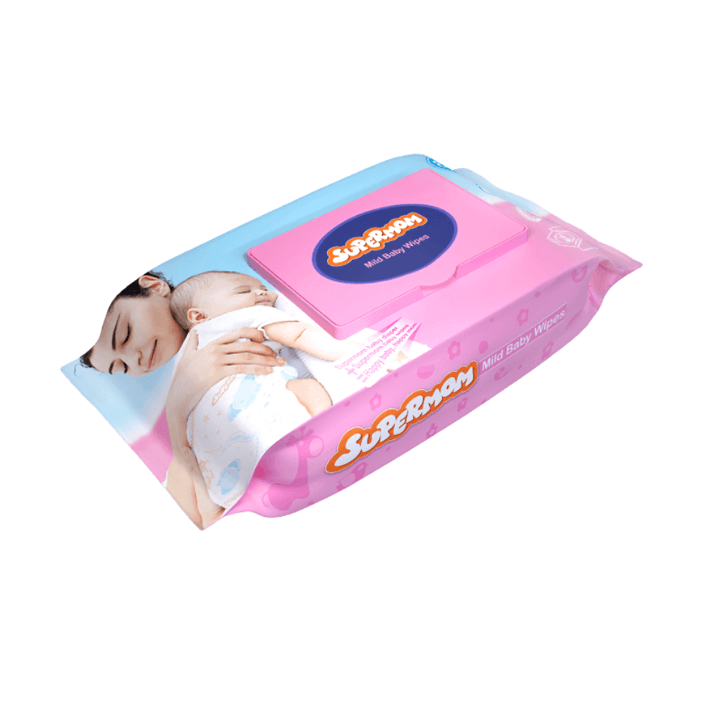 Supermom Baby Premium Mild Baby Wipes - 120 Pcs