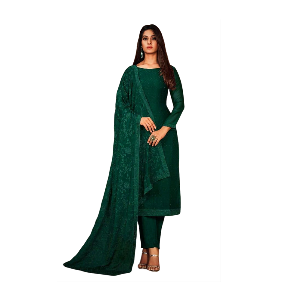 Pakistani Designed Gorgeous Party Wear - SK -317B - Green