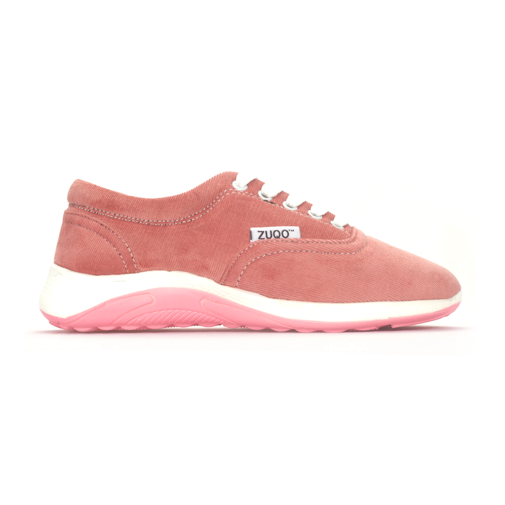 Zuqo Cord Fabric Sneakers For Women - Baby Pink