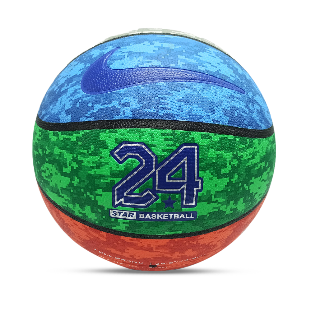 Leather 24 STAR Indoor and Outdoor Basketball - Multicolor - 210424136