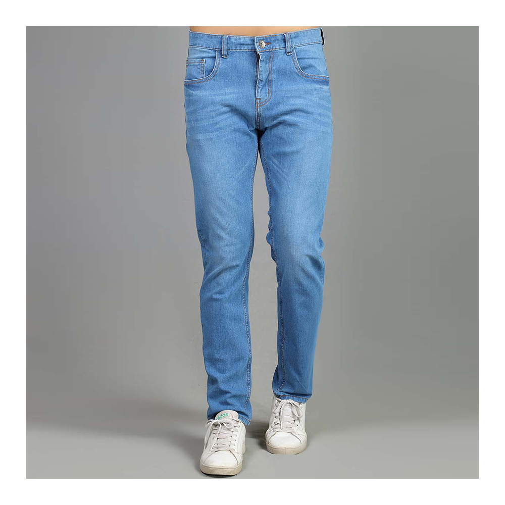 Cotton Semi Stretch Denim Jeans Pant For Men - Light Blue - NZ-13004