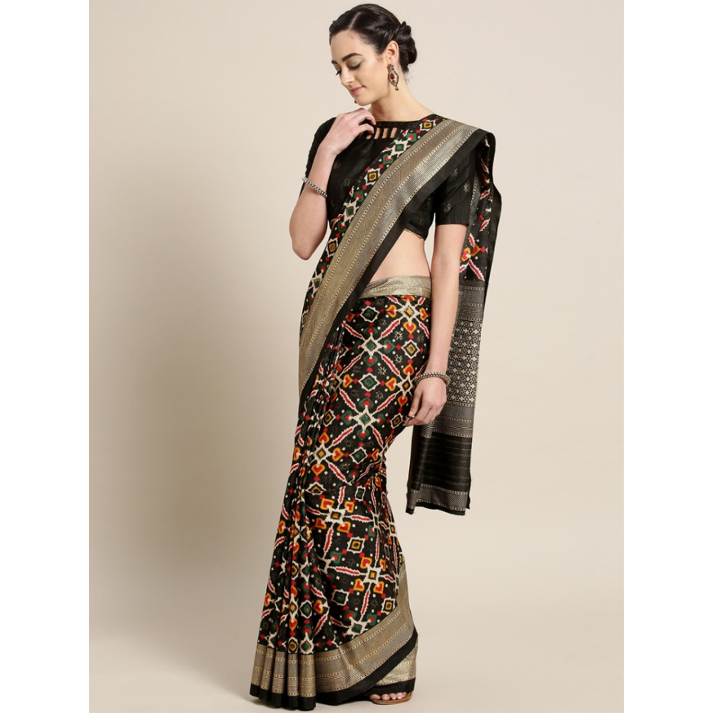 Silk Printed Saree With Blouse Piece For Women - MN-707